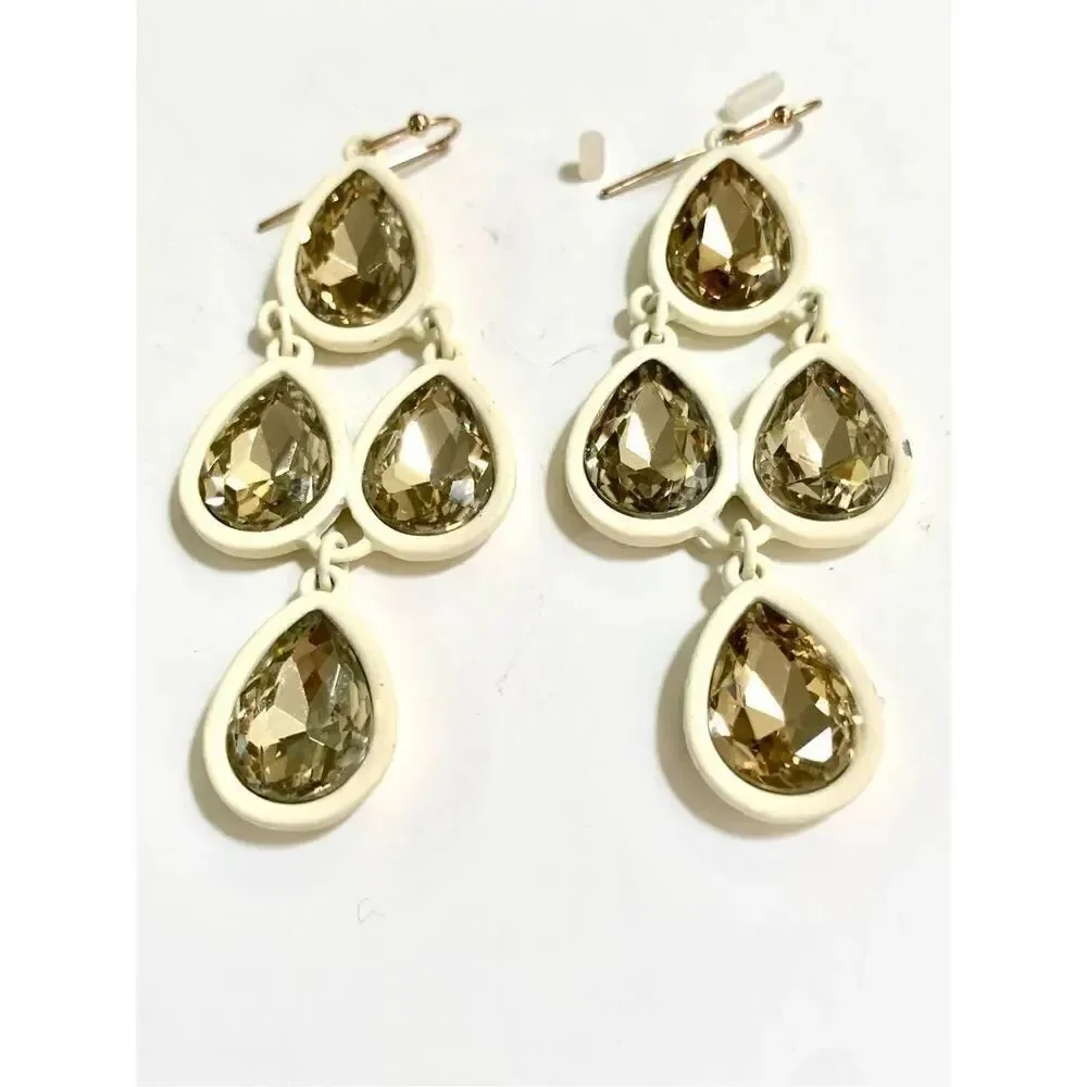 Crystal Dangle Chandelier Fashion Earrings #gold crystals